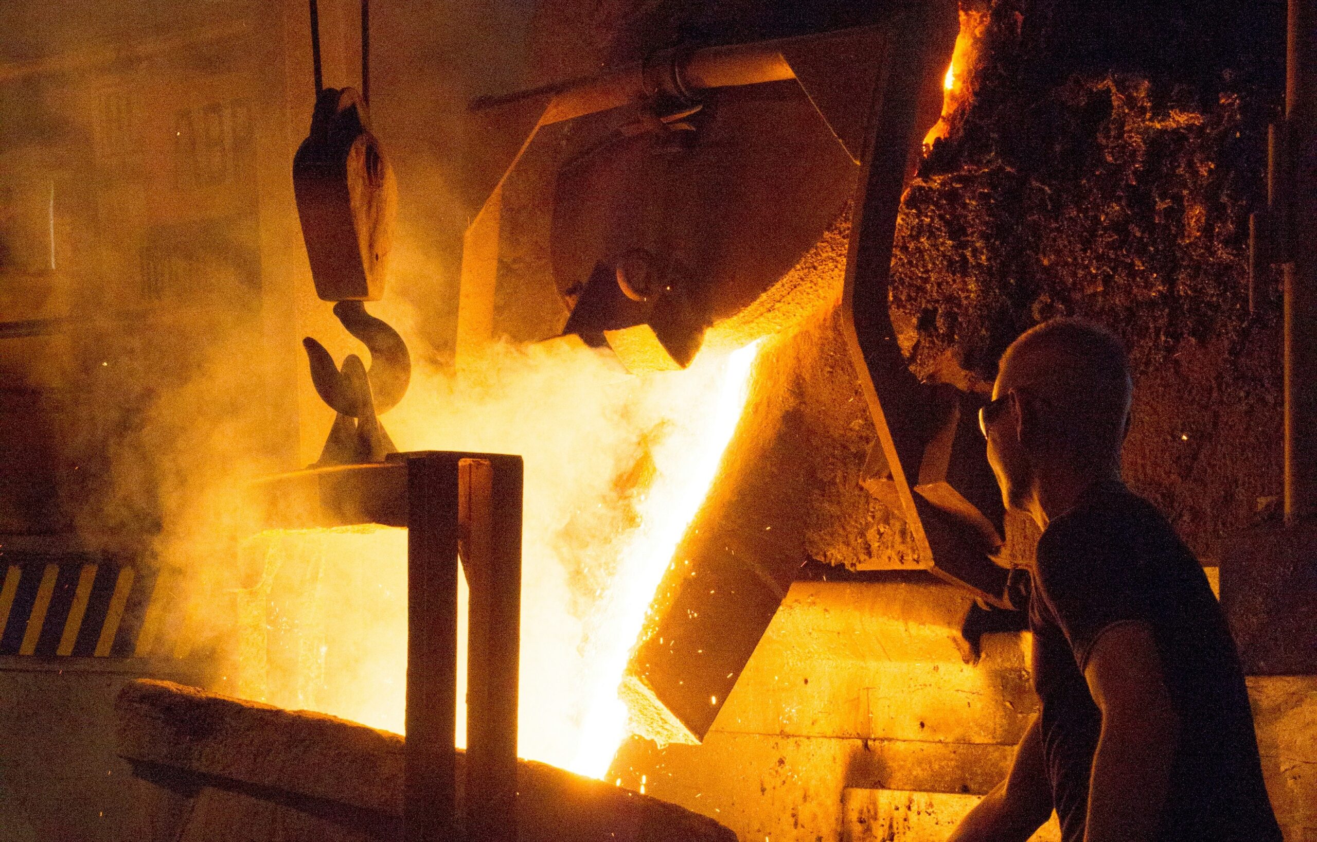 worker in a steel mill